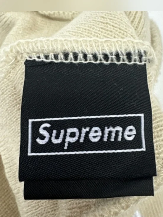 Supreme x New Era Box Logo Beanie – Stone / Beige (FW24) Brand New - Picture 7 of 11
